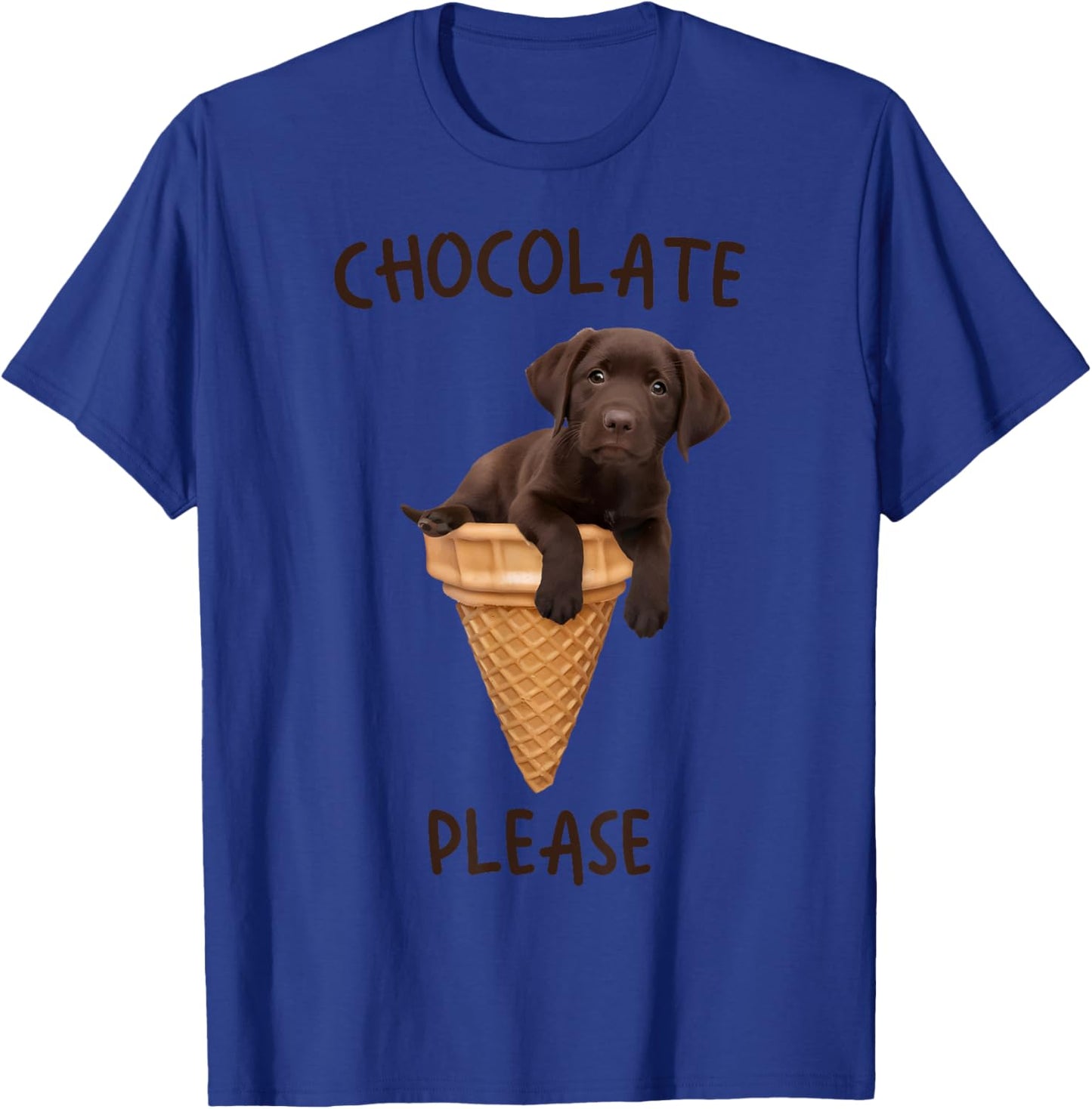 Chocolate Lab Waffle Cone Ice Cream Cute Labrador Puppy Dog Women Kids T-Shirt - T-Shirt | Royal