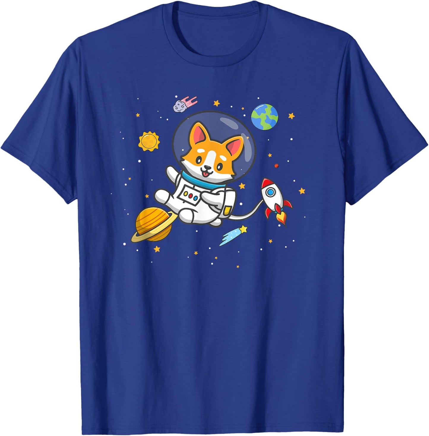 Funny Kids Boys Kawaii Space Pembroke Welsh Corgi Dog Lover T-Shirt - T-Shirt | Royal
