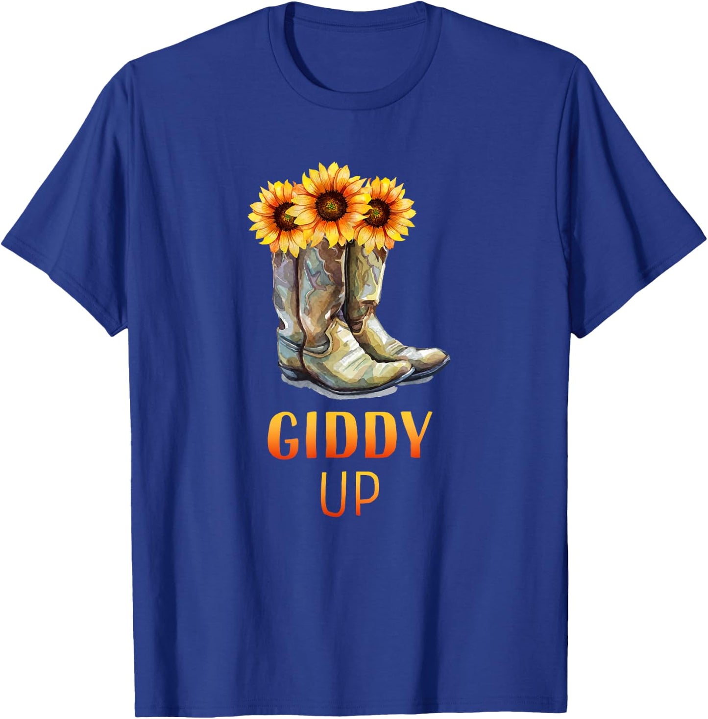 Giddy Up Cowgirl Boots T-Shirt - T-Shirt | Royal