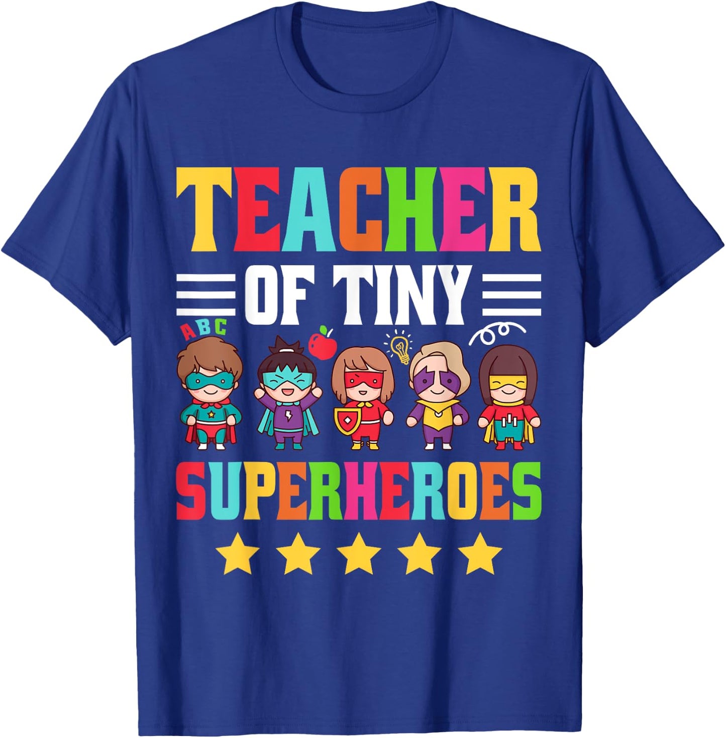 Pre-K Teacher Early Childhood Preschool Pre-K Teacher Of Tiny Superheroes - -Adults, Black, Small, Short Sleeve T-Shirt - T-Shirt | Royal