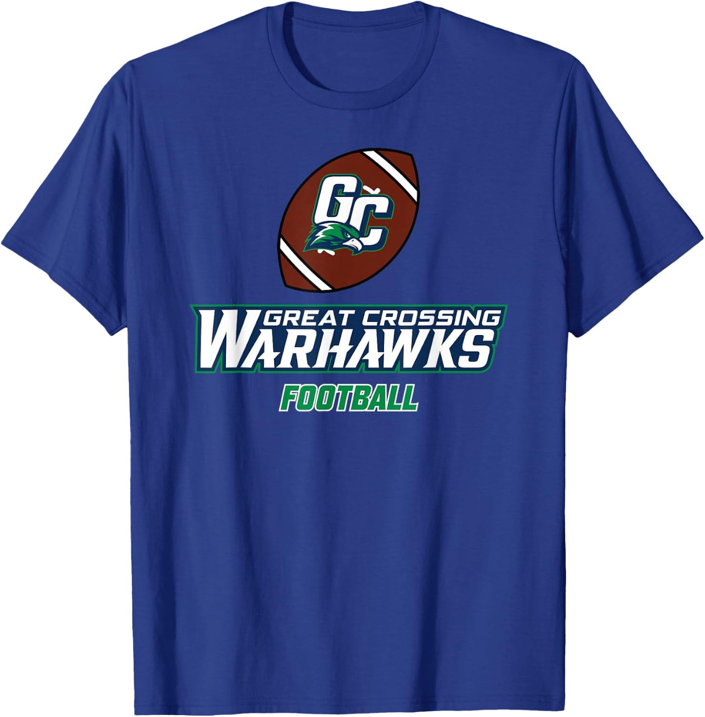 Great Crossing High School Warhawks Football T-Shirt - T-Shirt | Royal