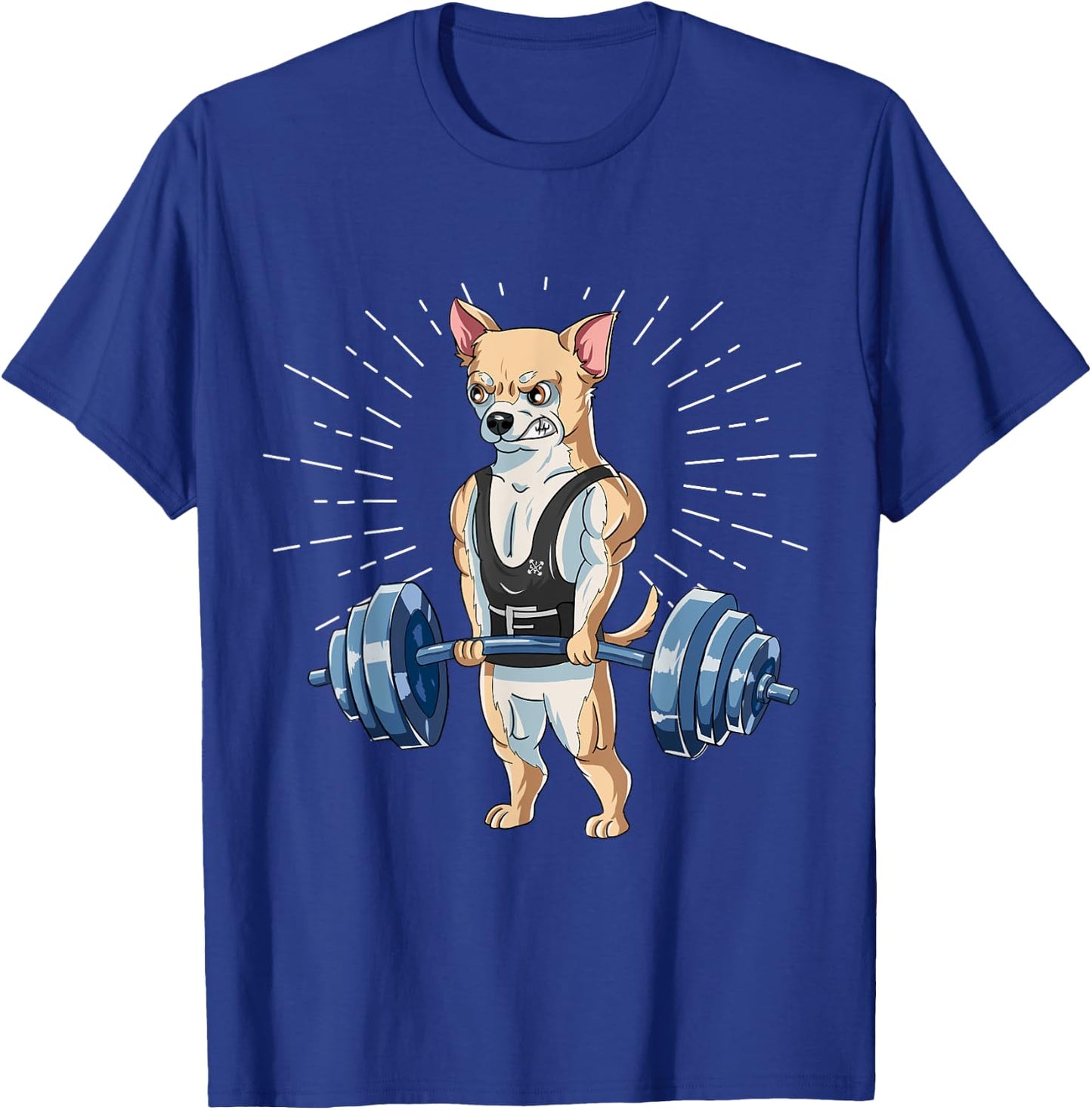 Chihuahua Deadlift Fitness Gym Weightlifting T-Shirt - T-Shirt | Royal