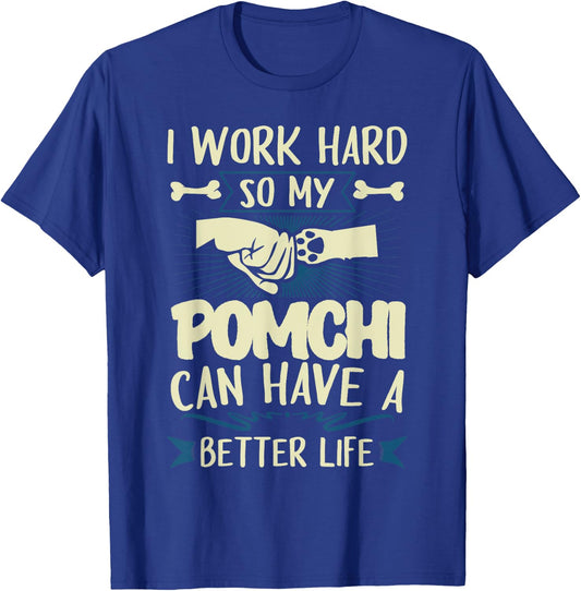 Pomchi Shirt Men Women Dog Mom Dog Lover T-Shirt - T-Shirt | Royal