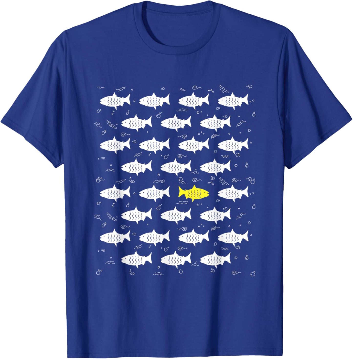 Fish Swimming Against the Ocean and against Current design T-Shirt - T-Shirt | Royal