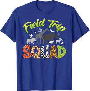 Field Trip Squad Zoo Crew Wild Animals Safari Animal Lover T-Shirt - T-Shirt | Royal