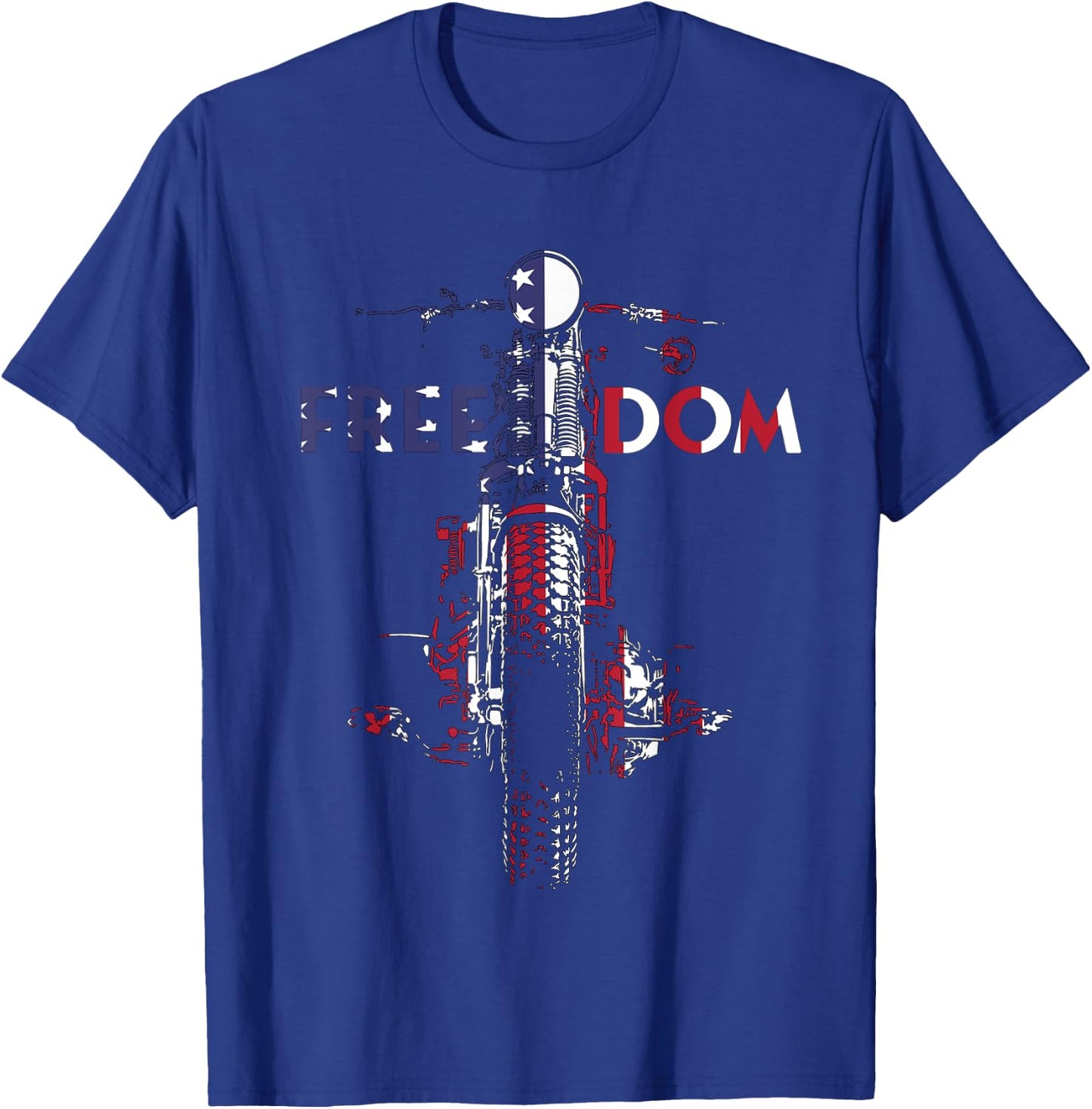 Freedom USA Flag Vintage Springer Bobber HD Motorcycle Biker Women Men T-Shirt - T-Shirt | Royal
