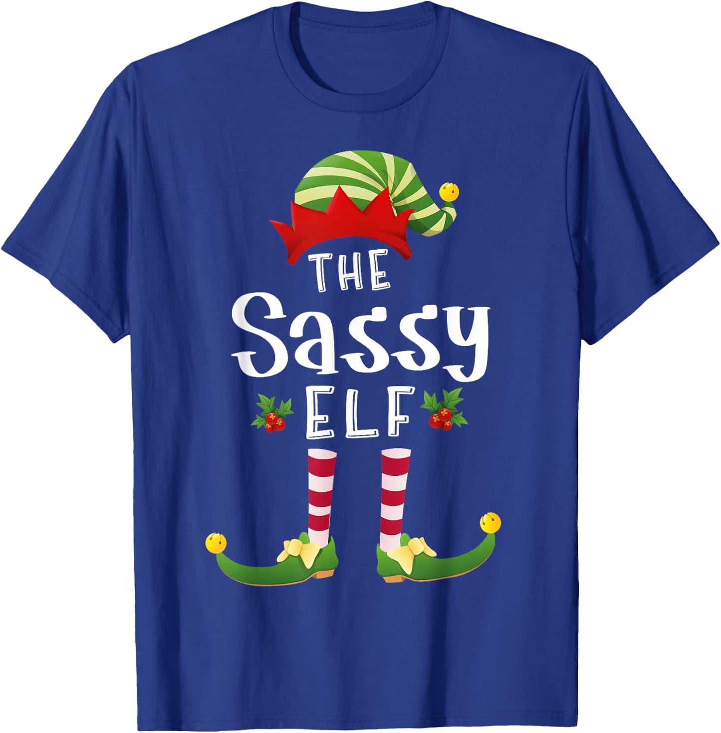 Sassy Christmas Elf Matching Pajama X-Mas Party T-Shirt - T-Shirt | Royal