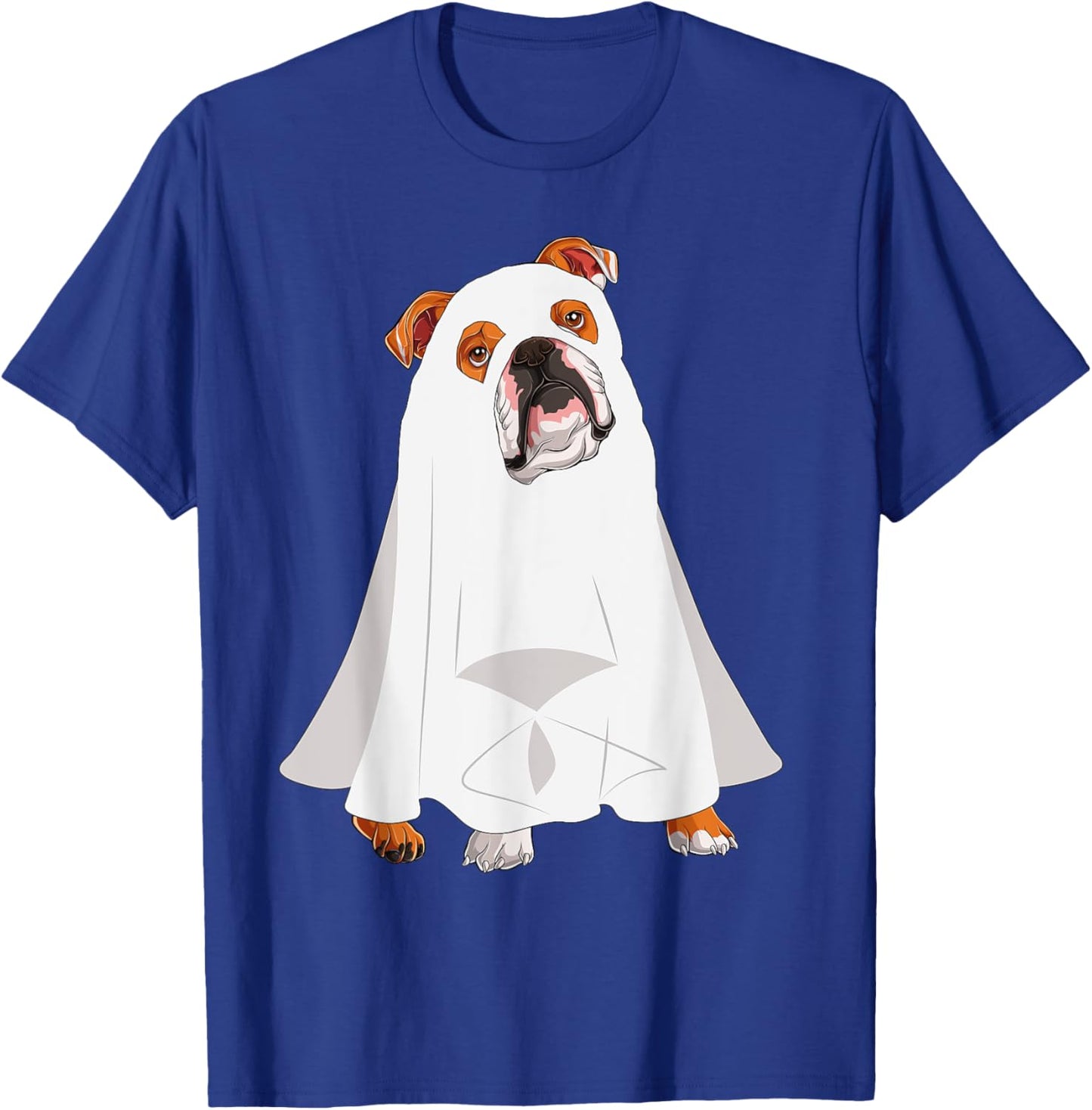 English Bulldog Ghost Pumpkin Halloween Fall Dog Lover Women T-Shirt - T-Shirt | Royal