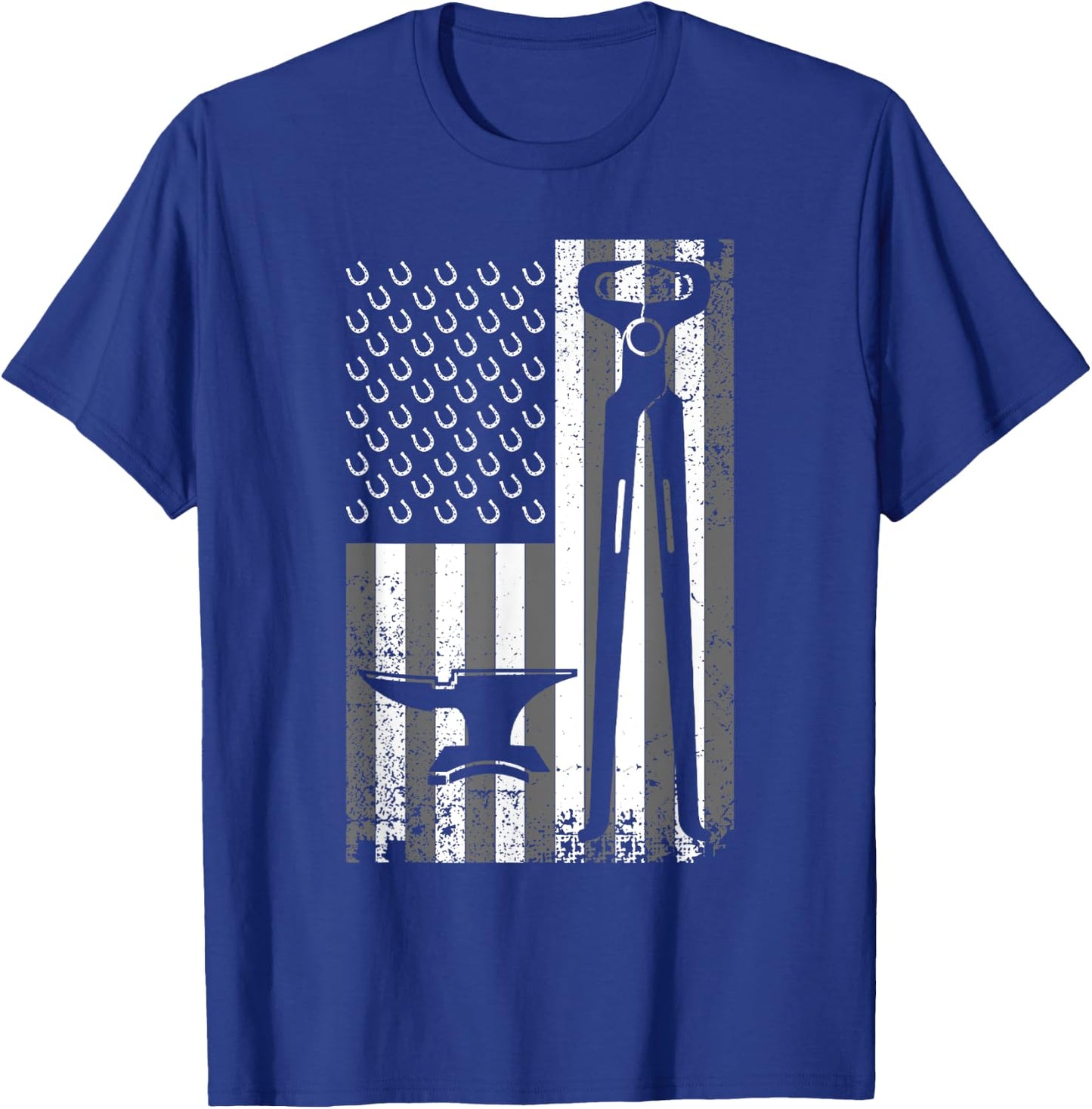 Funny Farrier Gift Cool Farrier Tools American Flag T-Shirt - T-Shirt | Royal