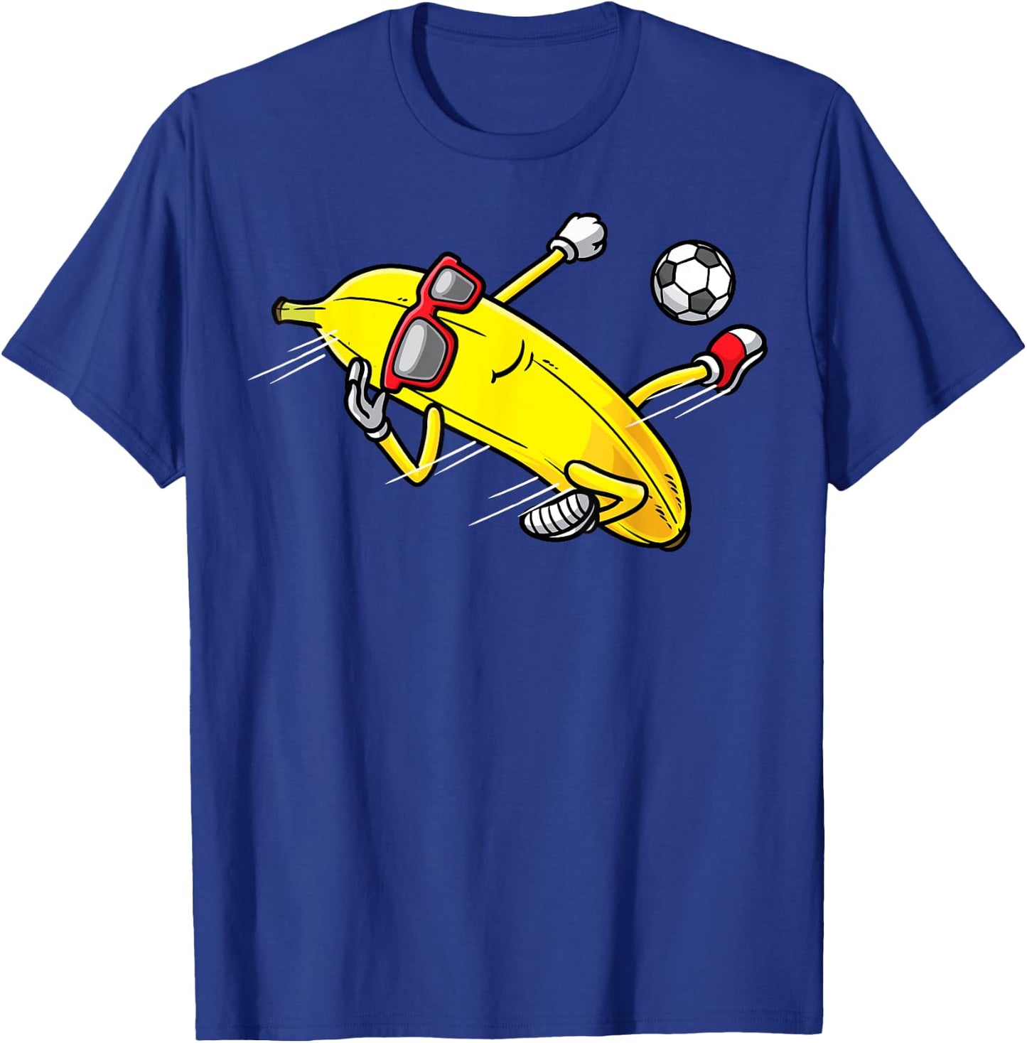 Banana Playing Soccer Fruit Soccer Player T-Shirt - T-Shirt | Royal