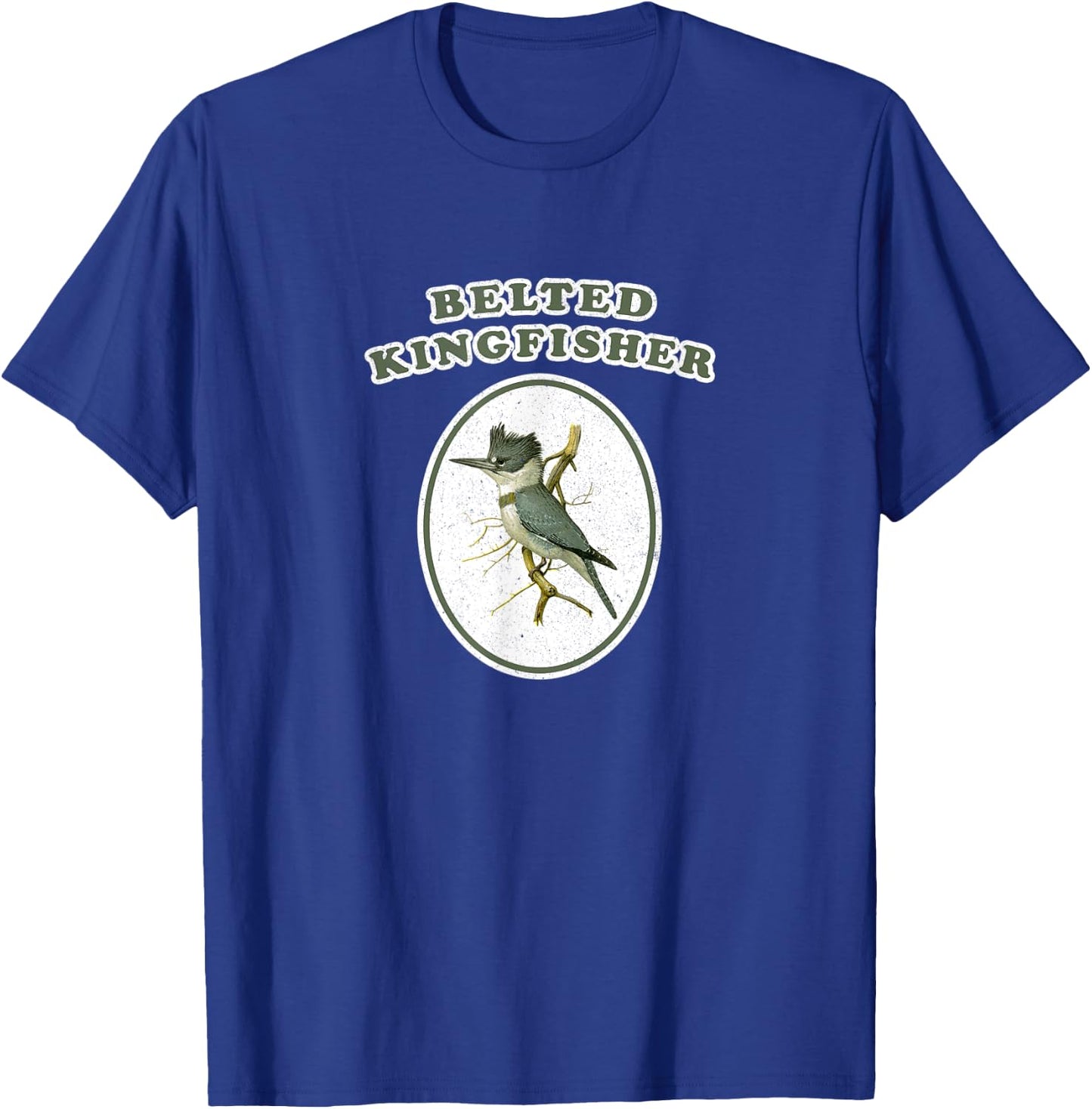 Retro Belted Kingfisher Vintage Bird T-Shirt - T-Shirt | Royal