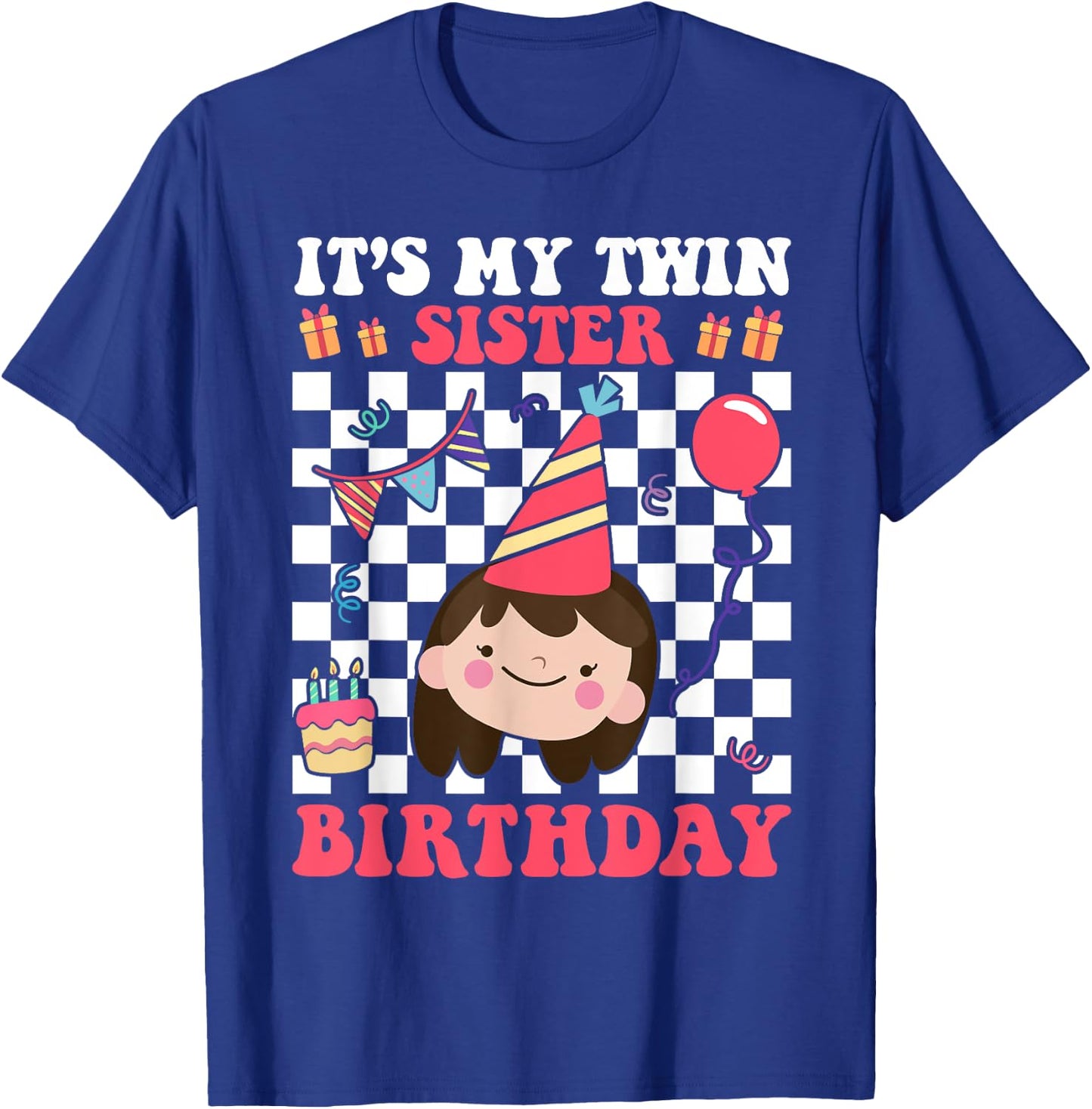 It's My Twin Sister Birthday Twins Matching Bday Party T-Shirt - T-Shirt | Royal