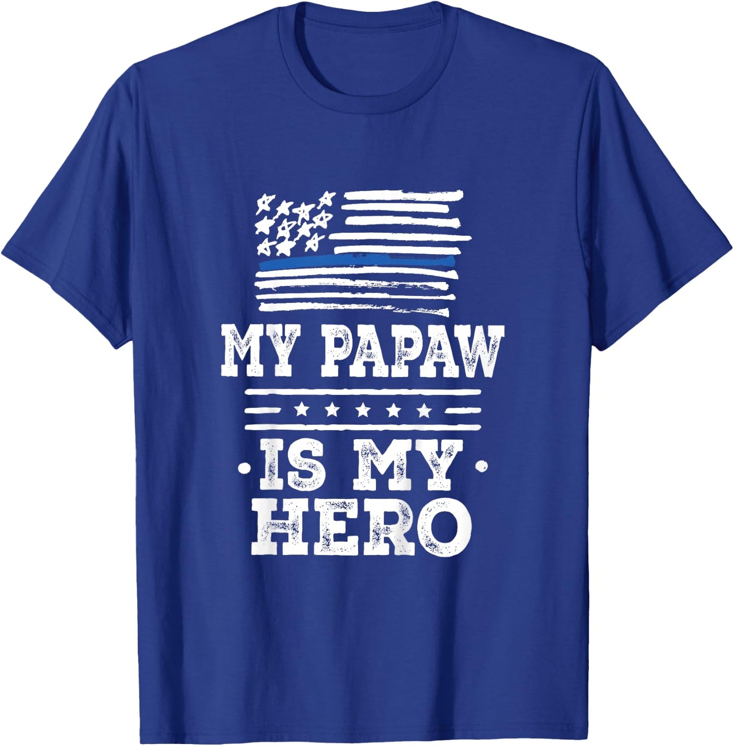 Kids Police Officer Papaw is my Hero T-Shirt - T-Shirt | Royal