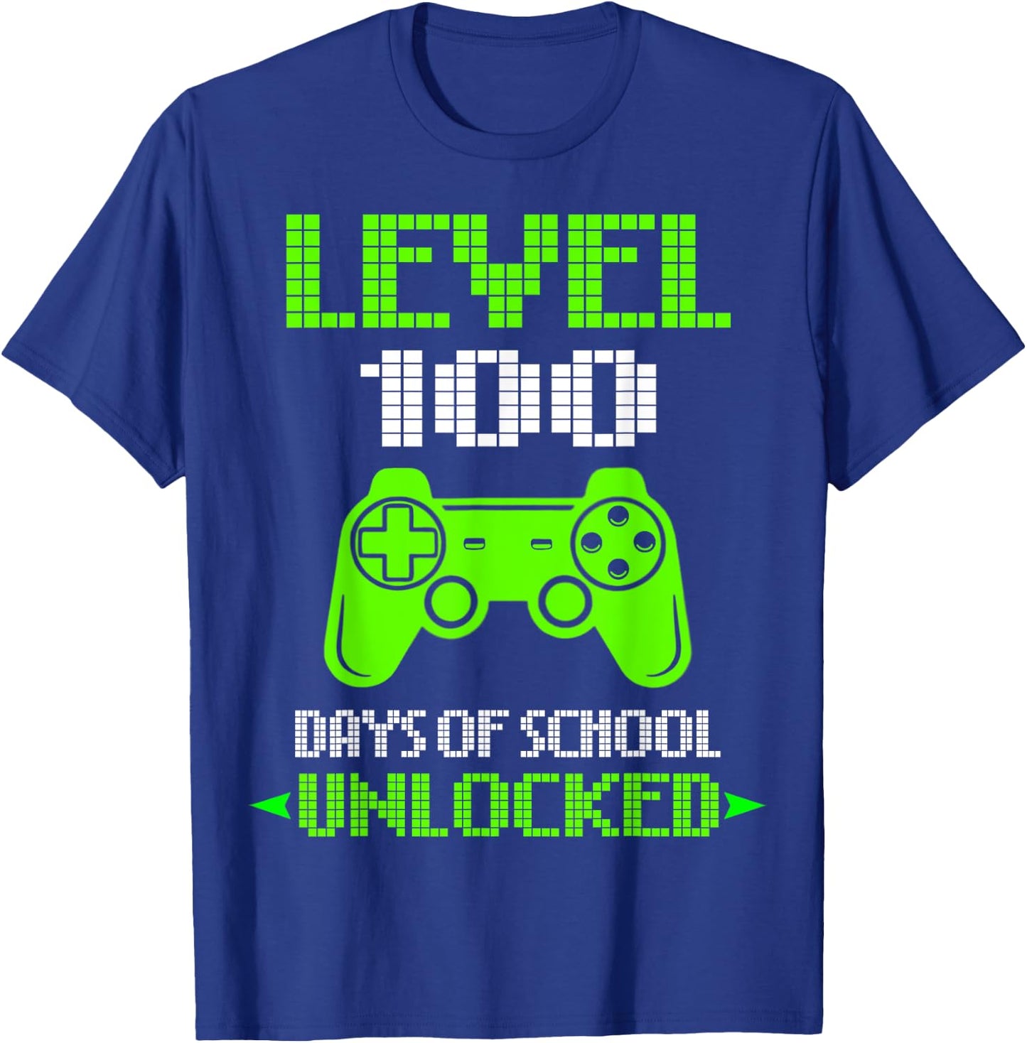 100th Day Of School Shirt Kids Video Games Boy Gift Gamer T-Shirt - T-Shirt | Royal