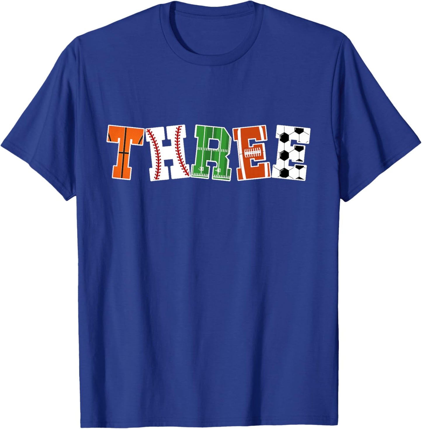 Kids 3rd Birthday Sports Birthday Party 3 Year Old Boy T-Shirt - T-Shirt | Royal