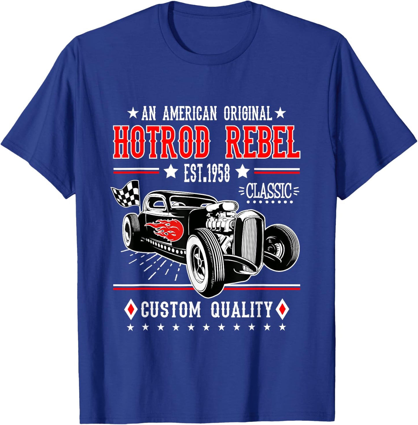 Hot Rod Rockabilly Clothing 50s Sock Hop Vintage Classic Car T-Shirt - T-Shirt | Royal