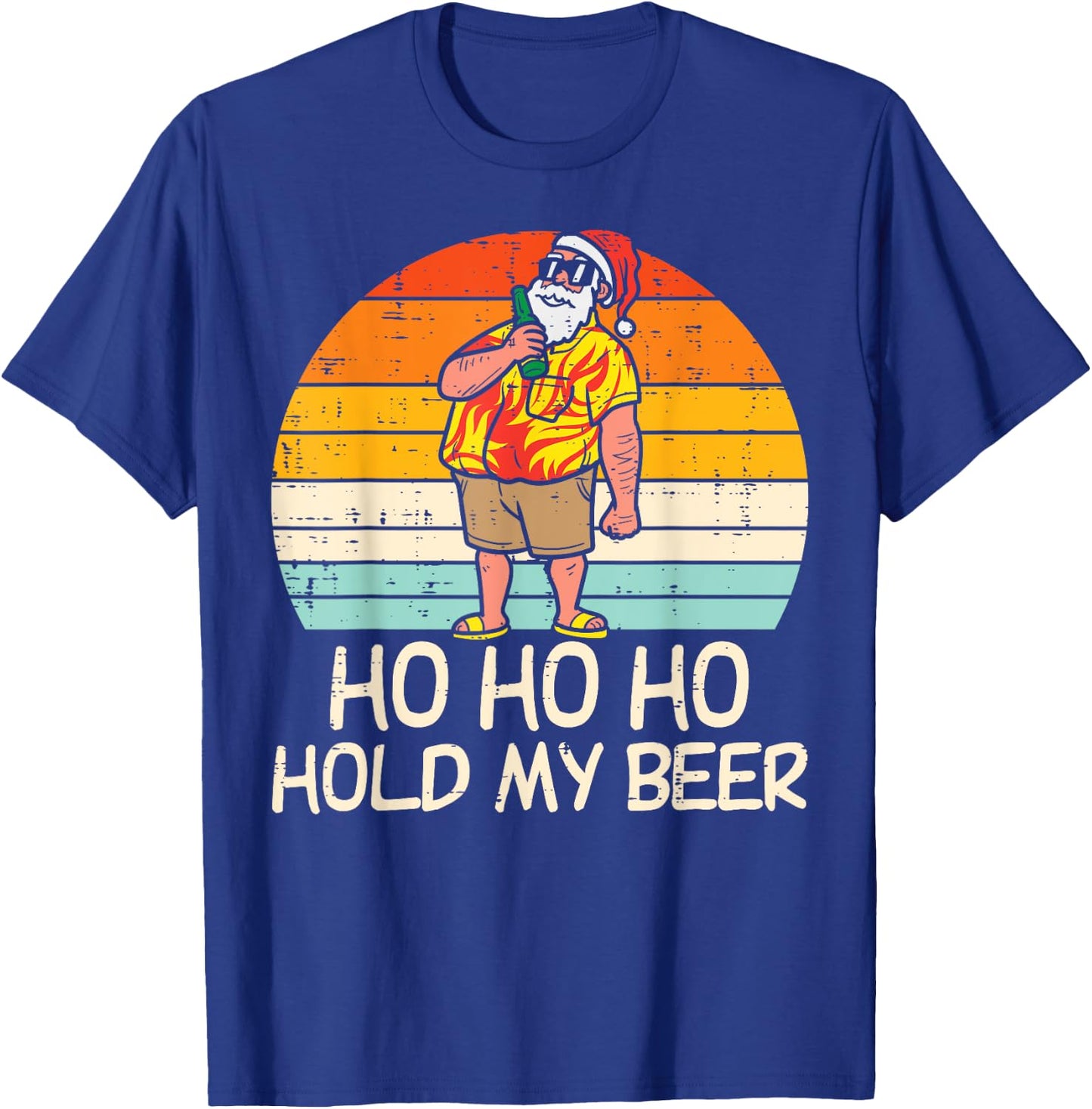 Ho Ho Hold My Beer Santa Summer Christmas In July Drinking Women T-Shirt - T-Shirt | Royal