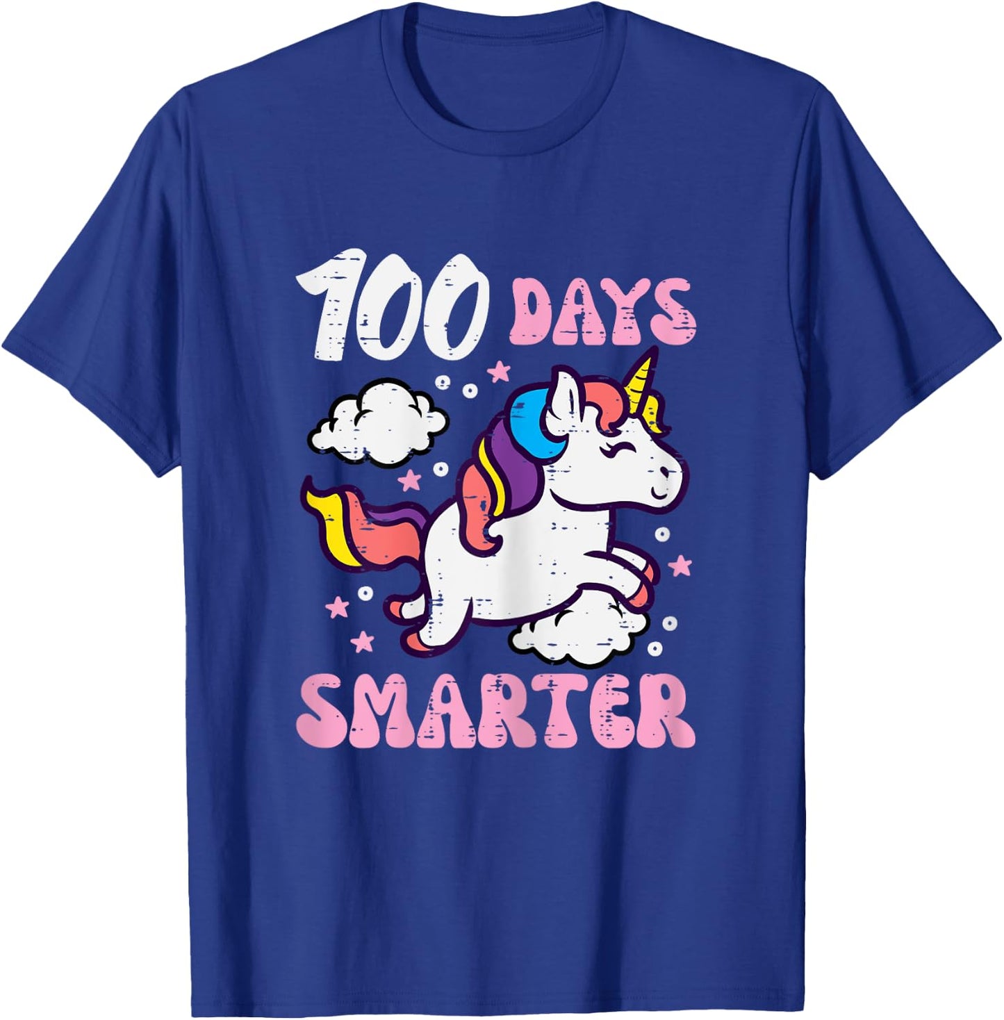 100 Days Smarter Unicorn 100th Day School Toddler Girls Kids T-Shirt - T-Shirt | Royal
