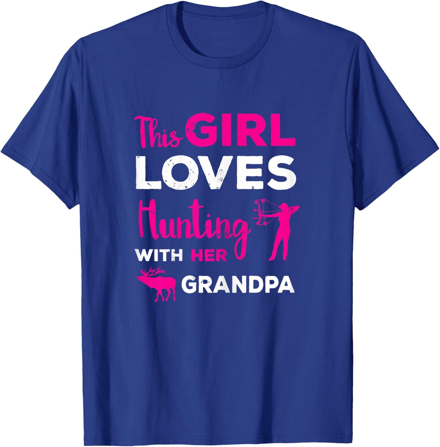 Cute Girls Hunting Gift Grandpa Hunting Granddaughter Hunter T-Shirt - T-Shirt | Royal