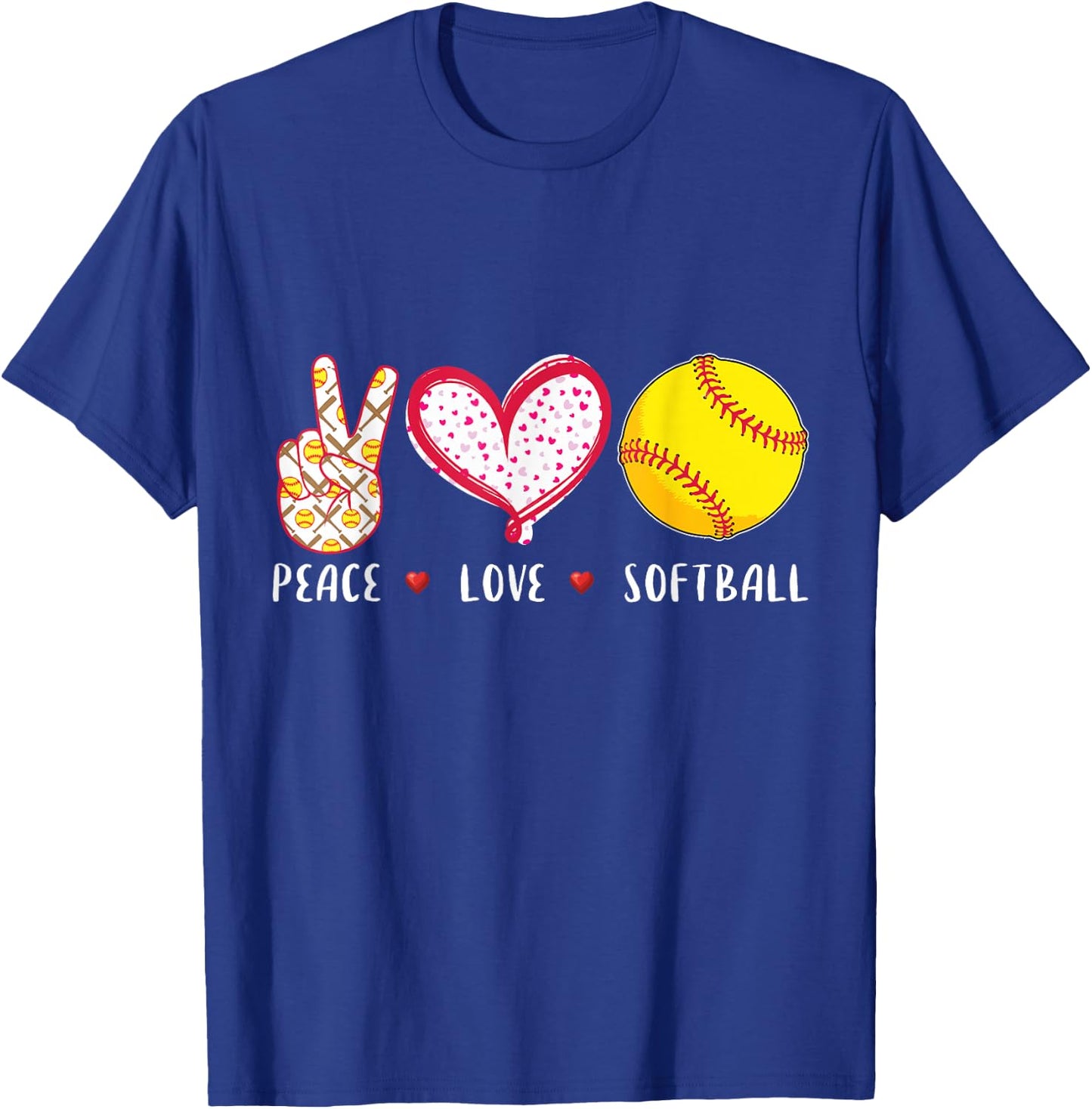 peace love softball Gift coach T-Shirt - T-Shirt | Royal