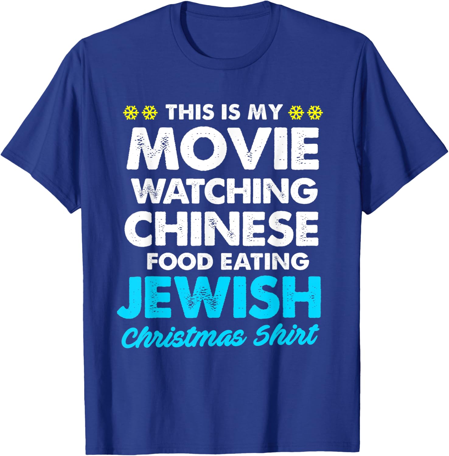 Funny Hanukkah This Is My Christmas Movie Watching T-Shirt - T-Shirt | Royal