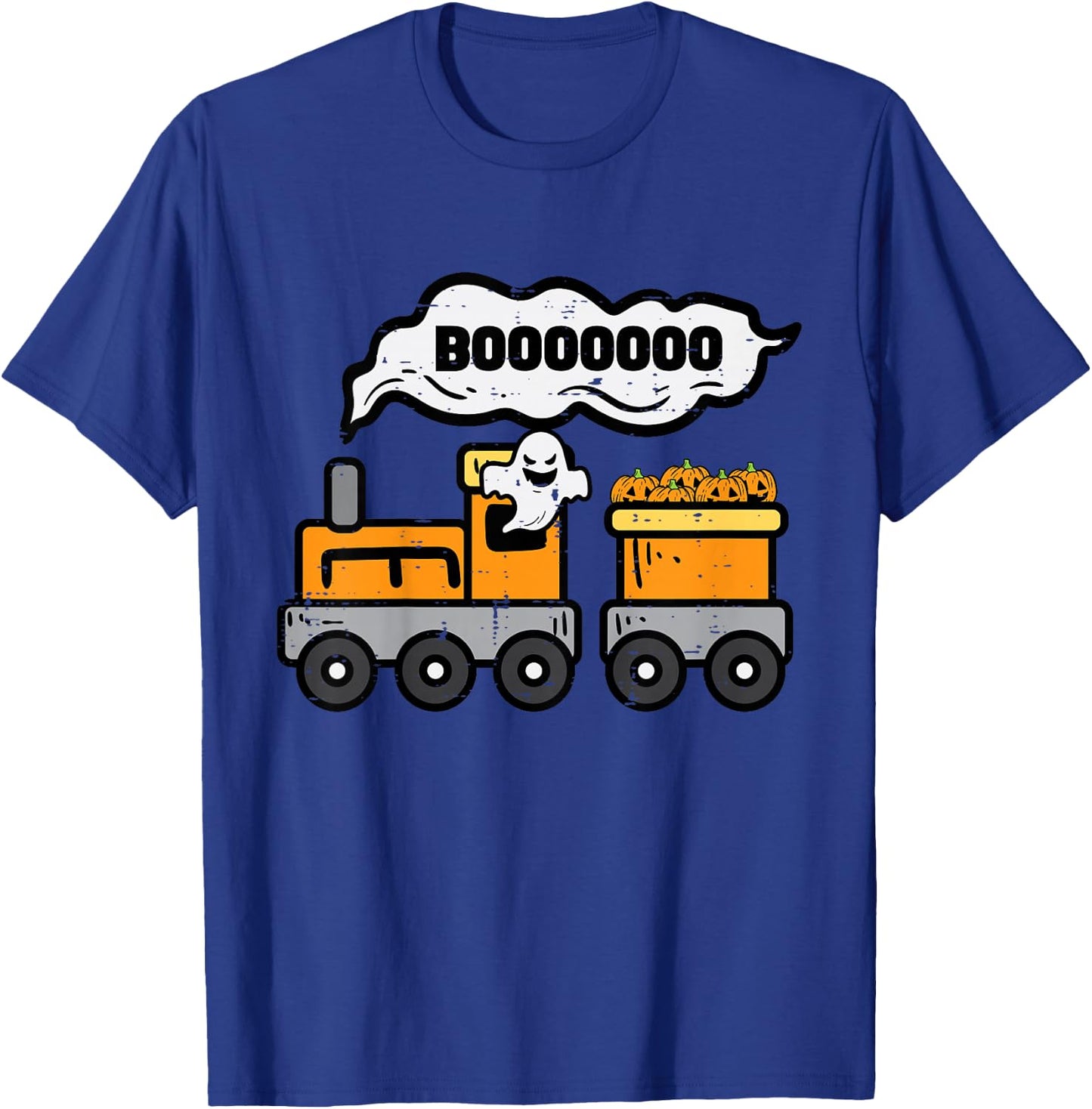 Kids Halloween Train Boo Ghost Costume Boys Kids Toddler Youth T-Shirt - T-Shirt | Royal
