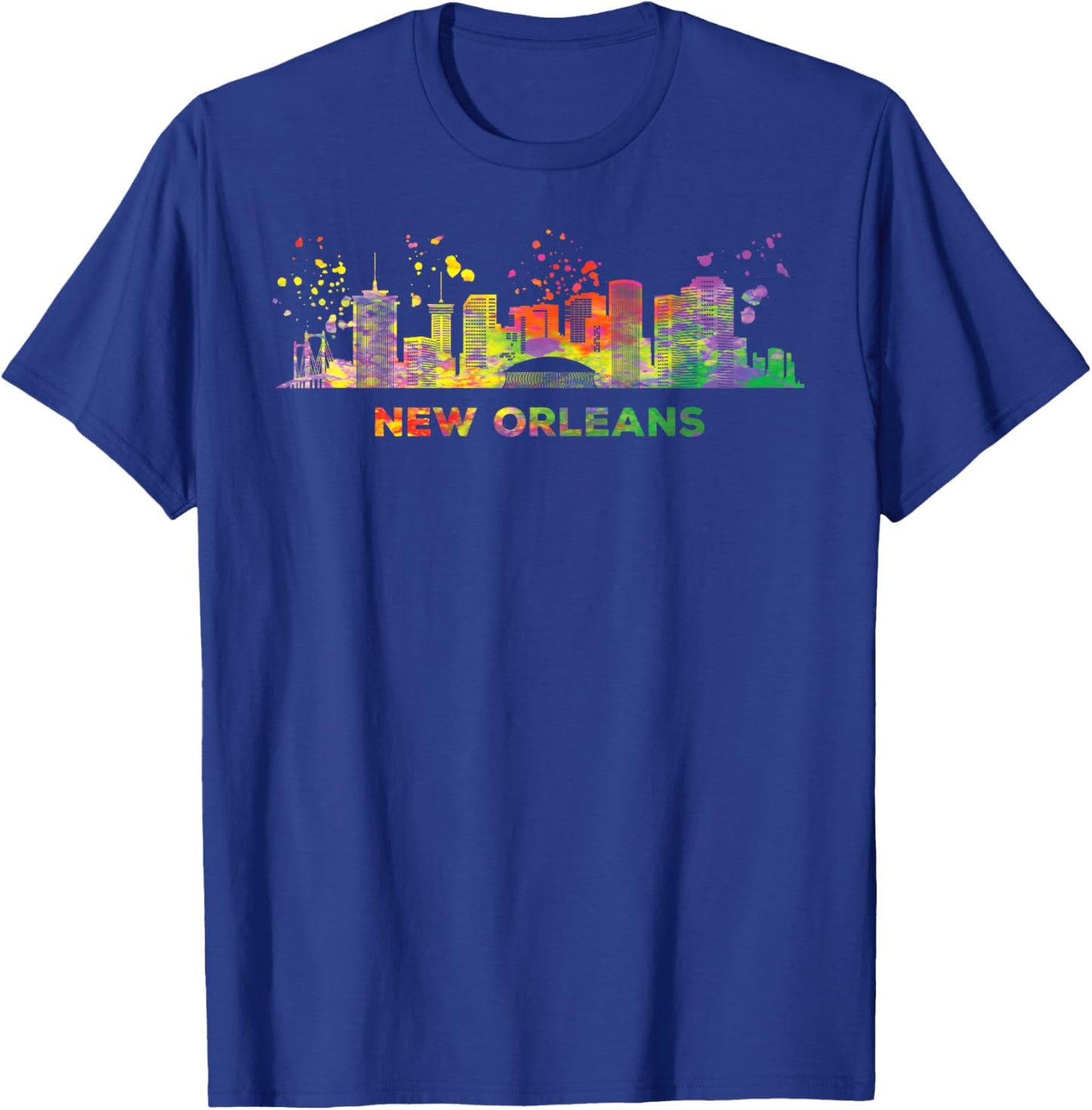 New Orleanian Skyline Colorful Cityscape New Orleans T-Shirt - T-Shirt | Royal