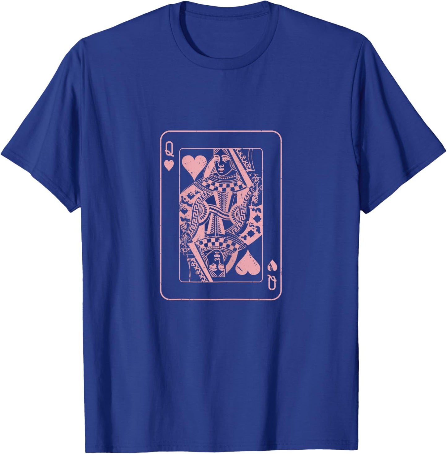 Heart Lady Playing Card - Poker Skat Double Head Wedding Couple T-Shirt - T-Shirt | Royal