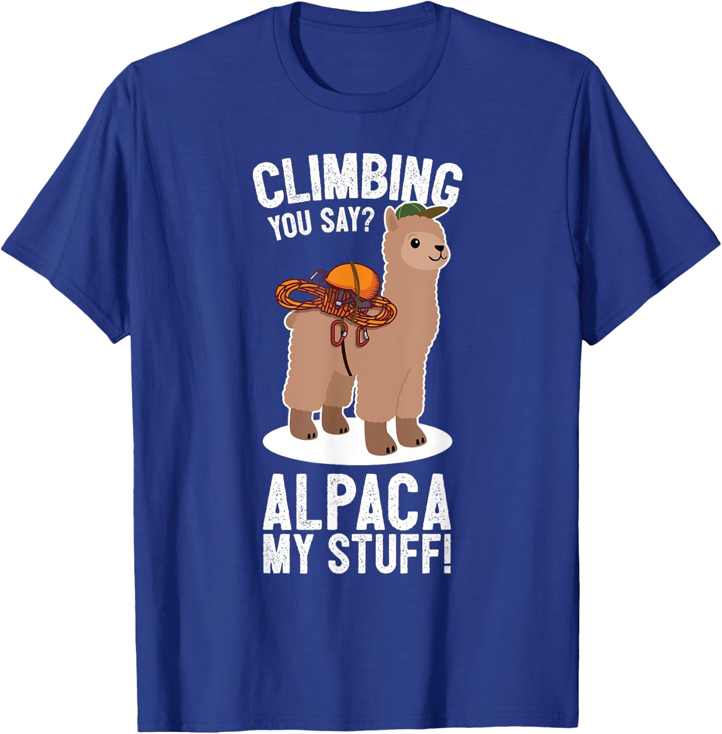 Rock Climber Mountain Bouldering I Alpaca Climbing Gear T-Shirt - T-Shirt | Royal