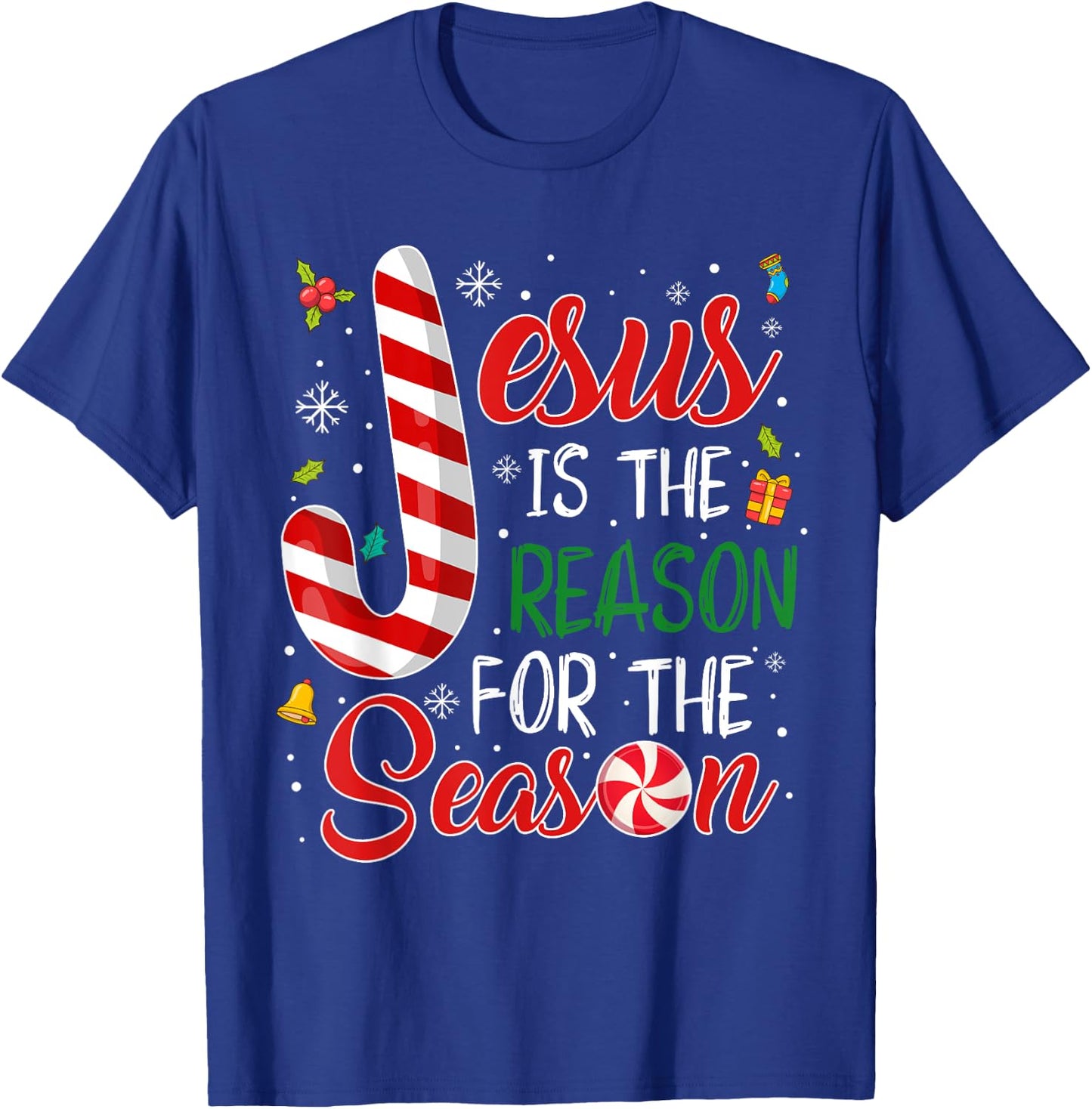 Jesus Is The Reason For The Season Christmas Pajama Gifts T-Shirt - T-Shirt | Royal