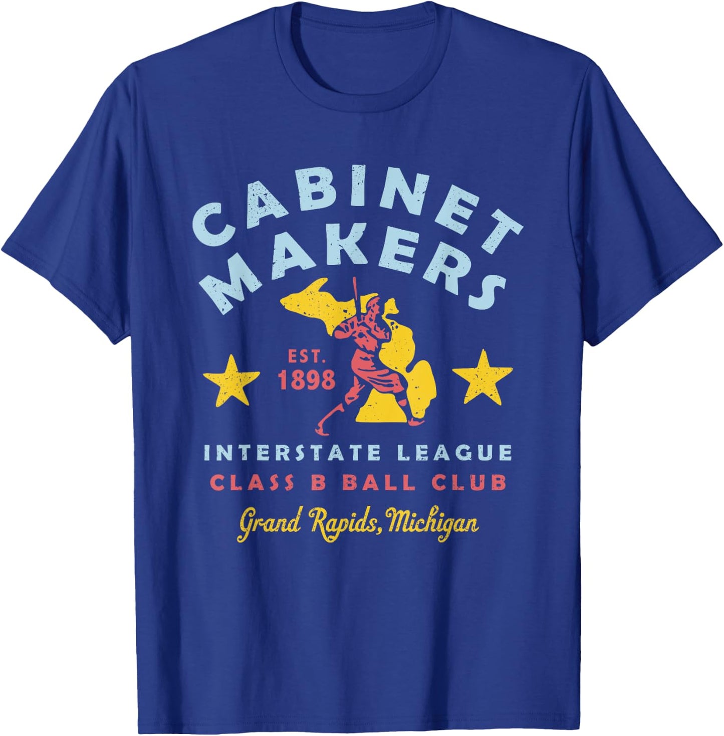 Grand Rapids Cabinet Makers Michigan Defunct Baseball T-Shirt - T-Shirt | Royal