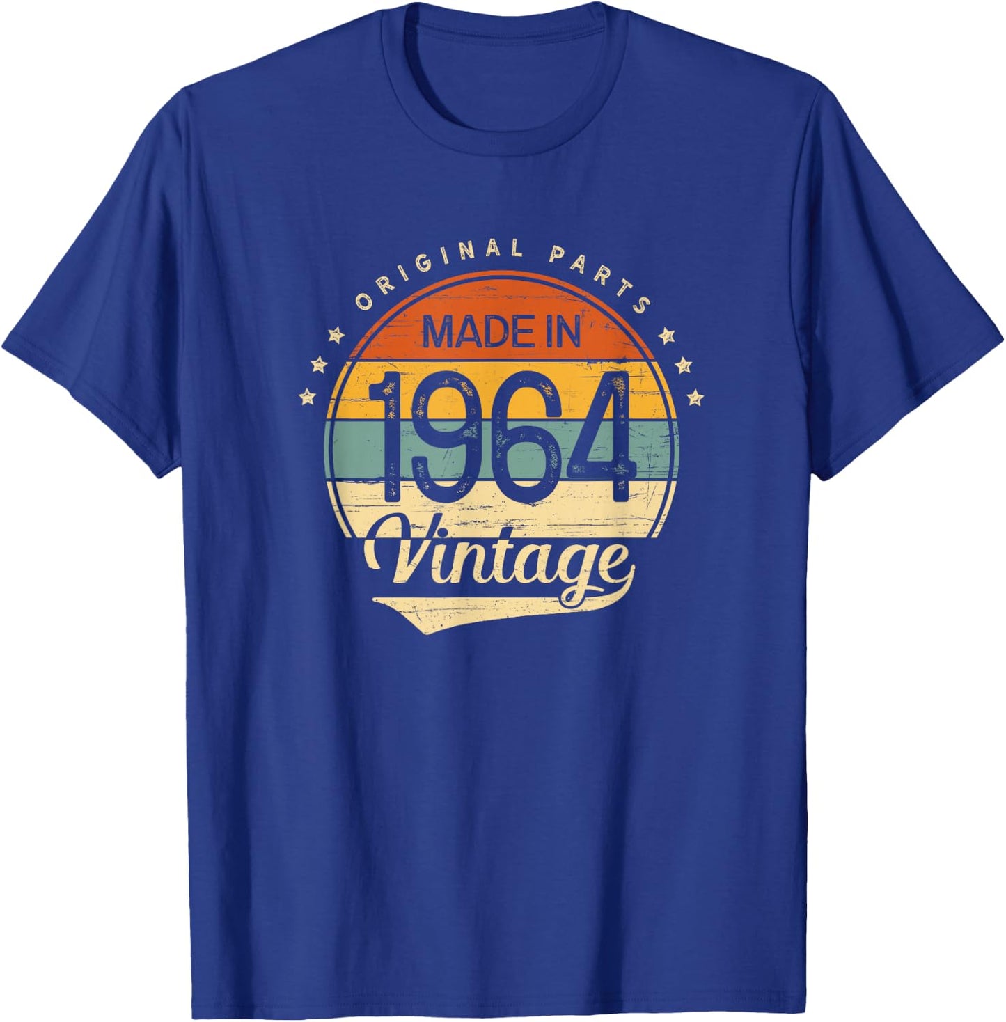 62nd Birthday Men Women Classic Vintage 1964 Original Parts T-Shirt - T-Shirt | Royal
