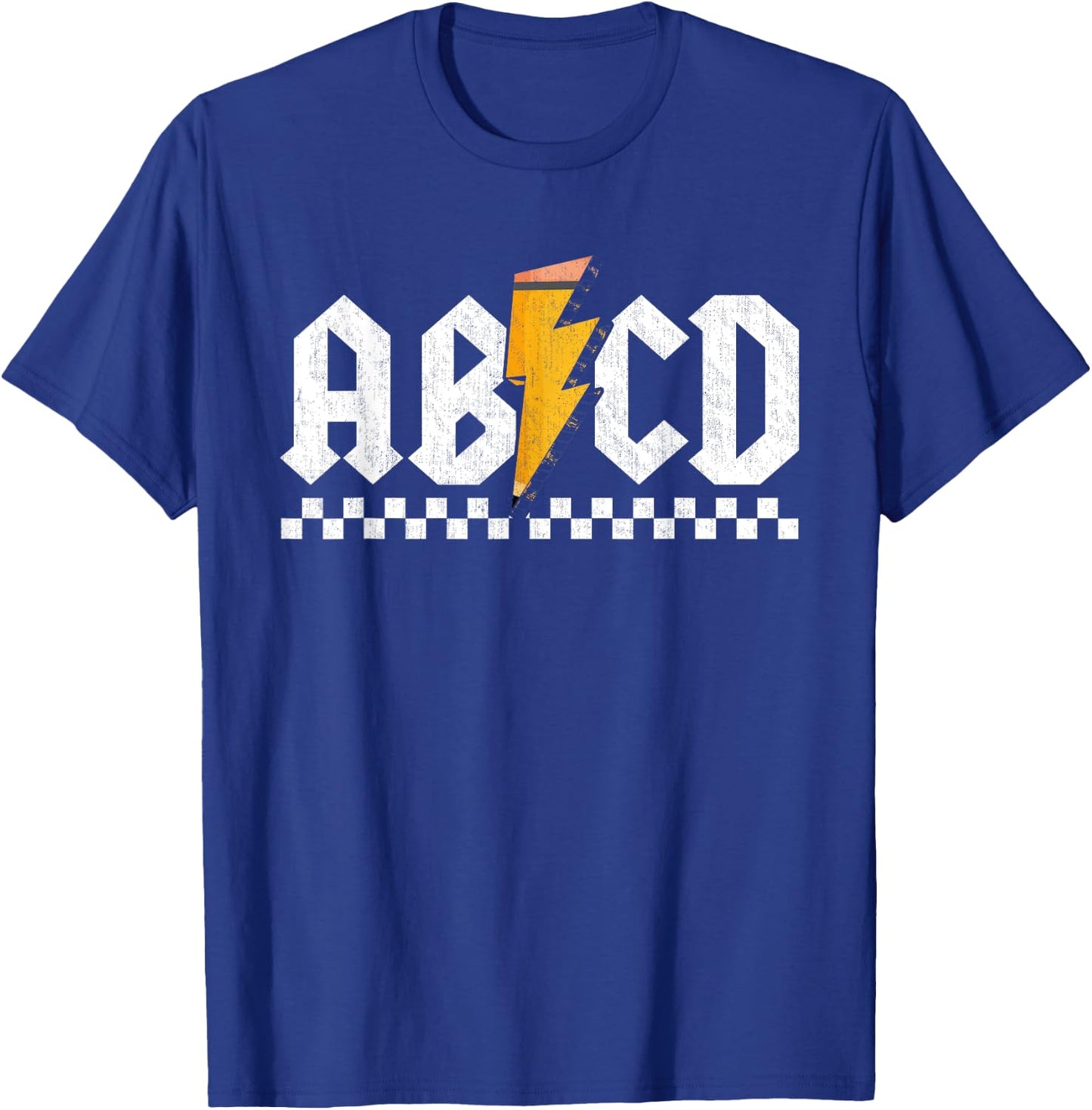 Lightning Pencil Rock'n Roll ABCD Teacher Back To School Kid T-Shirt - T-Shirt | Royal