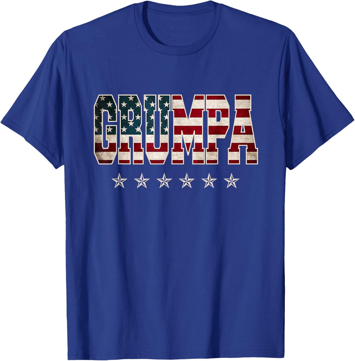 Grumpa Father's Day American Flag 4th of July Vintage Xmas T-Shirt - T-Shirt | Royal