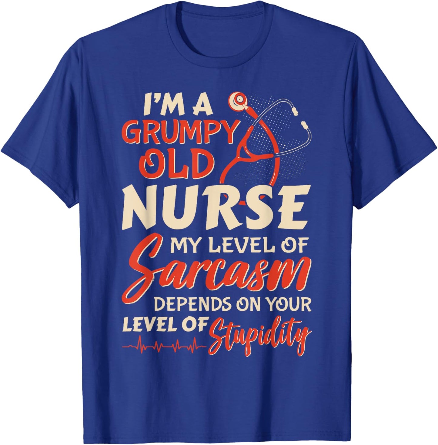 Grumpy Old Nurse Women Nursing RN LPN Medical Grandma Mom T-Shirt - T-Shirt | Royal