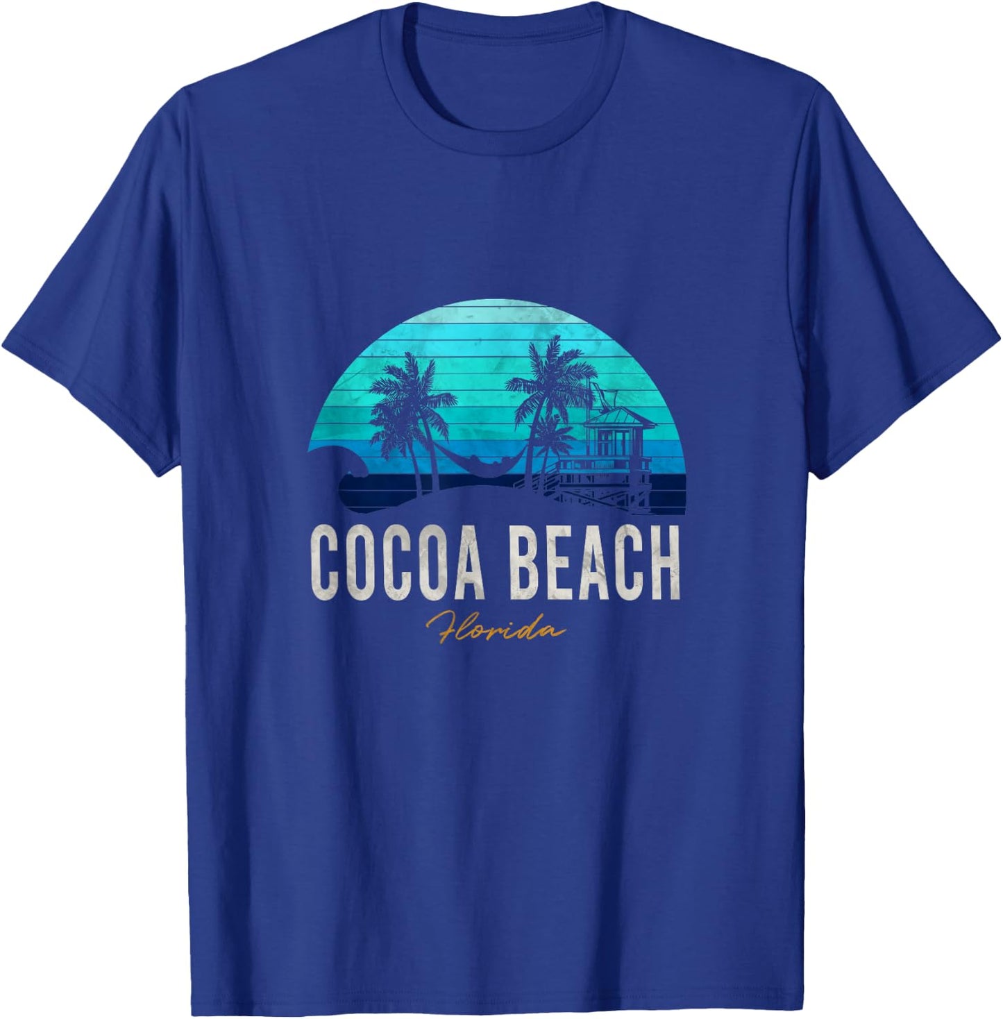 Cocoa Beach Florida Vacation Beach Sunset Palms Surf T-Shirt - T-Shirt | Royal