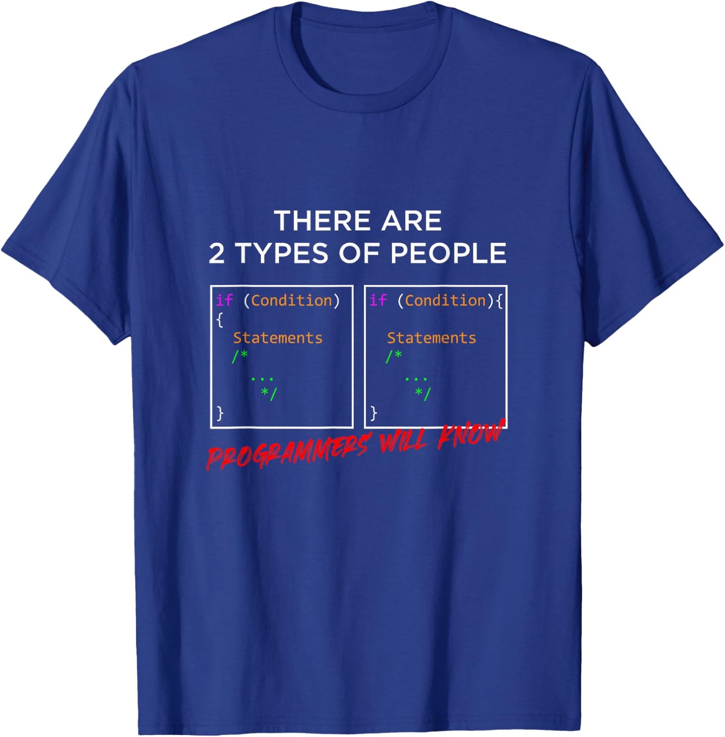 Types of People Programmers Programming IT Gift T-Shirt - T-Shirt | Royal