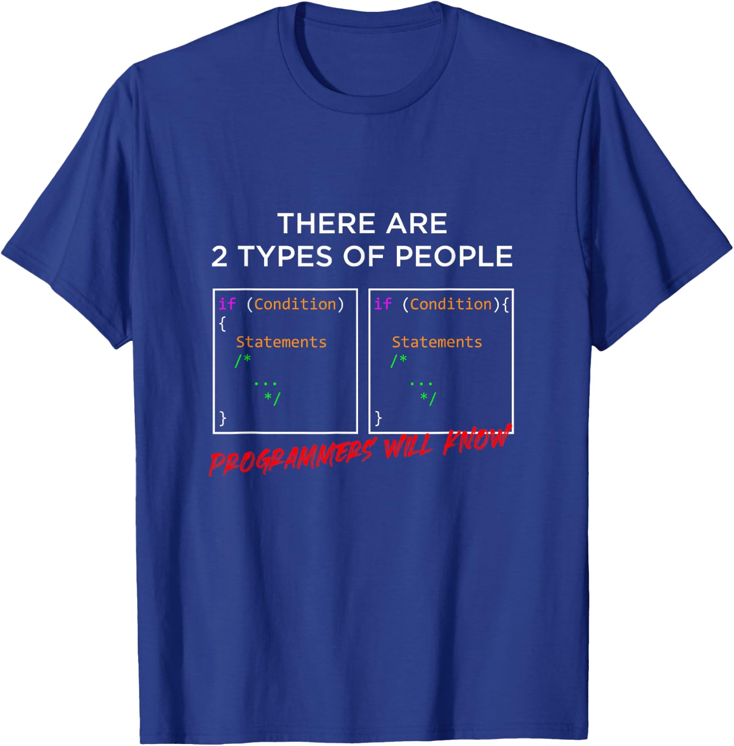 Types of People Programmers Programming IT Gift T-Shirt - T-Shirt | Royal
