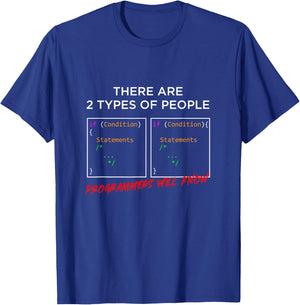 Types of People Programmers Programming IT Gift T-Shirt - T-Shirt | Royal