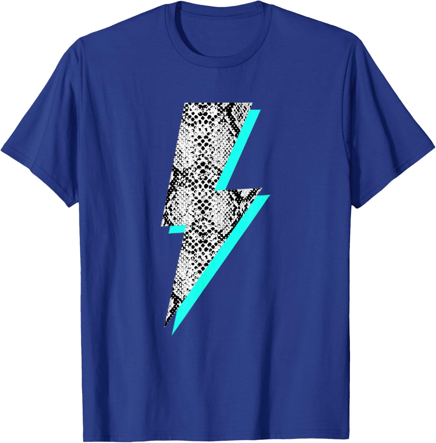 Snakeskin Lightning Bolt Animal Print T-Shirt - T-Shirt | Royal