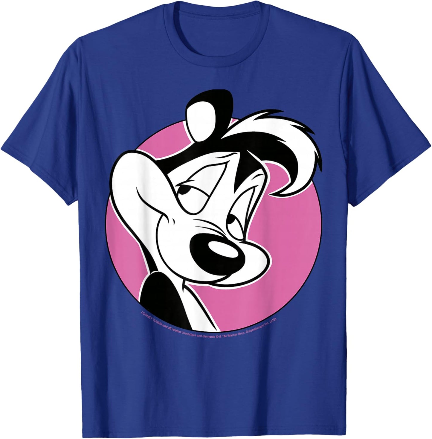 Looney Tunes Pepe Le Pew Pink Circle Portrait Small T-Shirt - T-Shirt | Royal