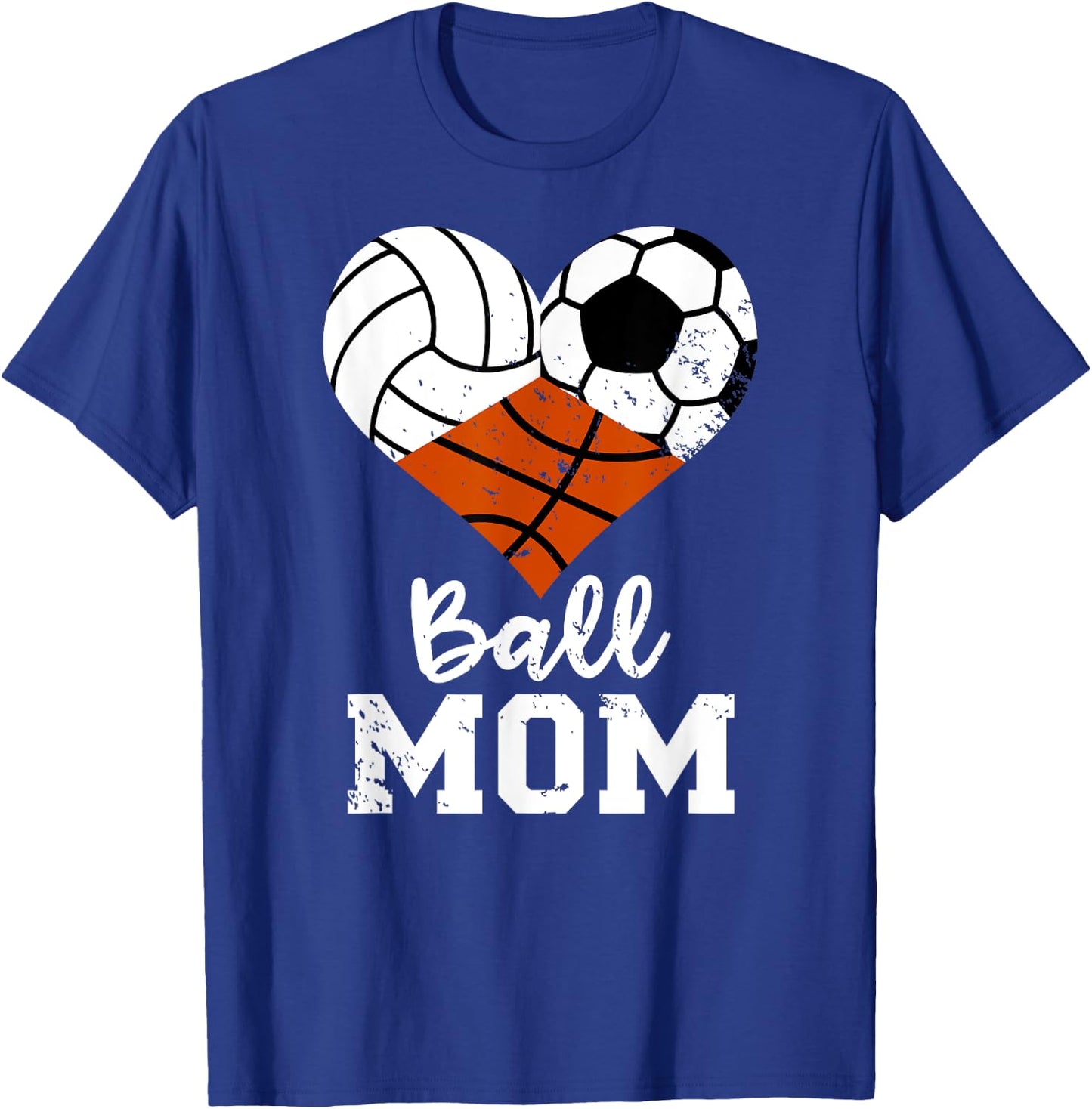 Ball Mom Funny Volleyball Soccer Basketball Mom T-Shirt - T-Shirt | Royal