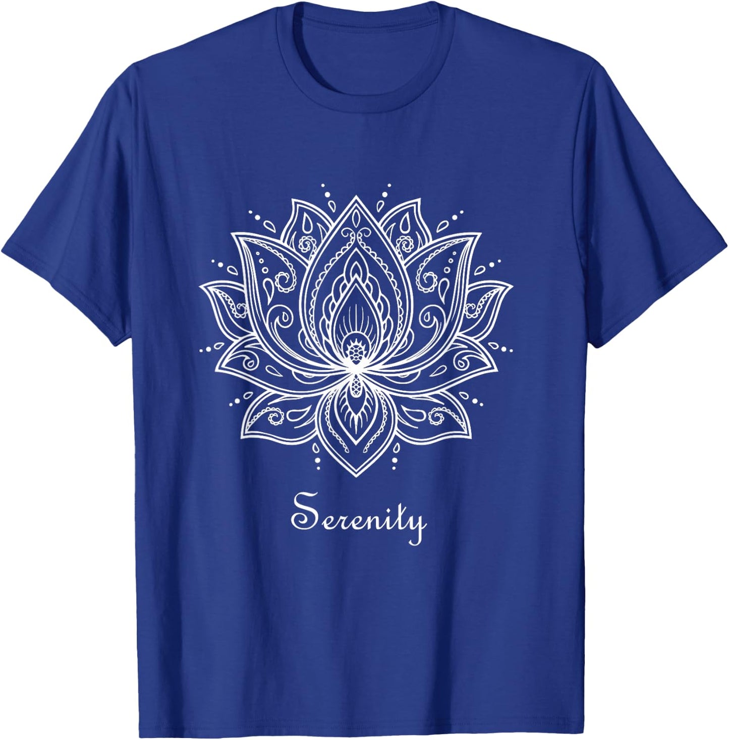 Serenity Lotus Flower Spiritual Yoga Meditation Namaste T-Shirt - T-Shirt | Royal