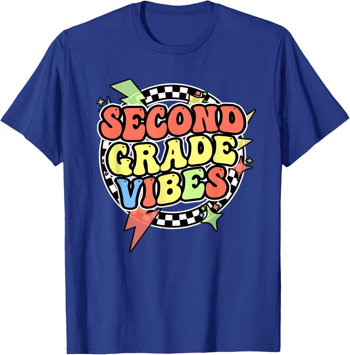 Groovy Second Grade Vibes Shirt 2nd Grade Shirt Boys Girl T-Shirt - T-Shirt | Royal