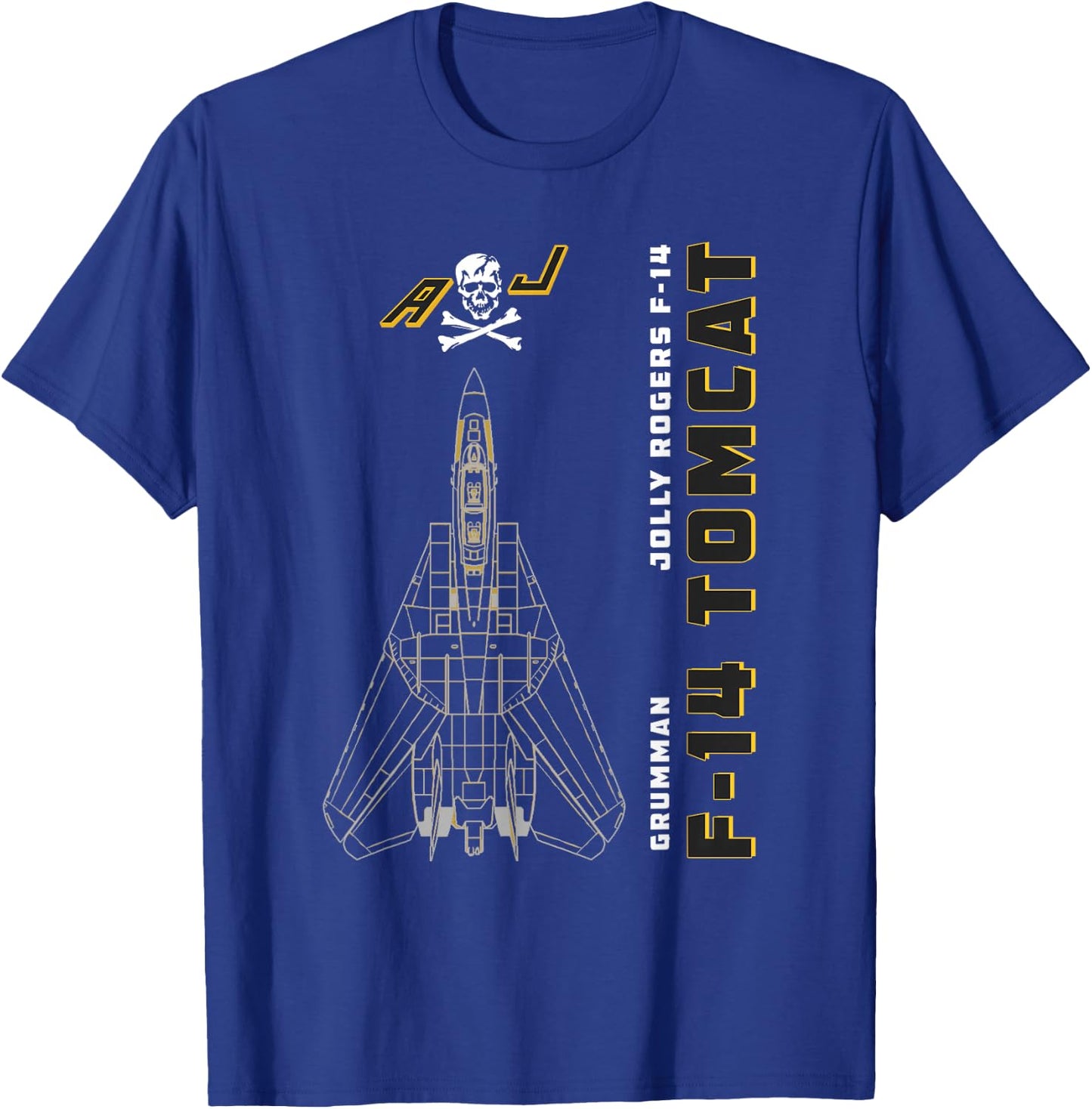 F-14 Tomcat Jolly Rogers VFA-103 Jet Airplane Profile T-Shirt - T-Shirt | Royal