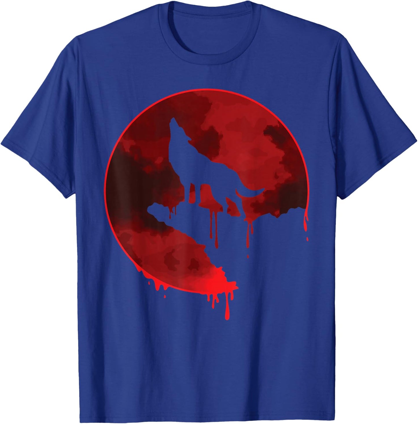 Luna Howling Supermoon Solar System - Mona Blood Moon Wolf T-Shirt - T-Shirt | Royal