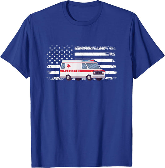 Ambulance Flag Ambulance Parademic EMT T-Shirt - T-Shirt | Royal