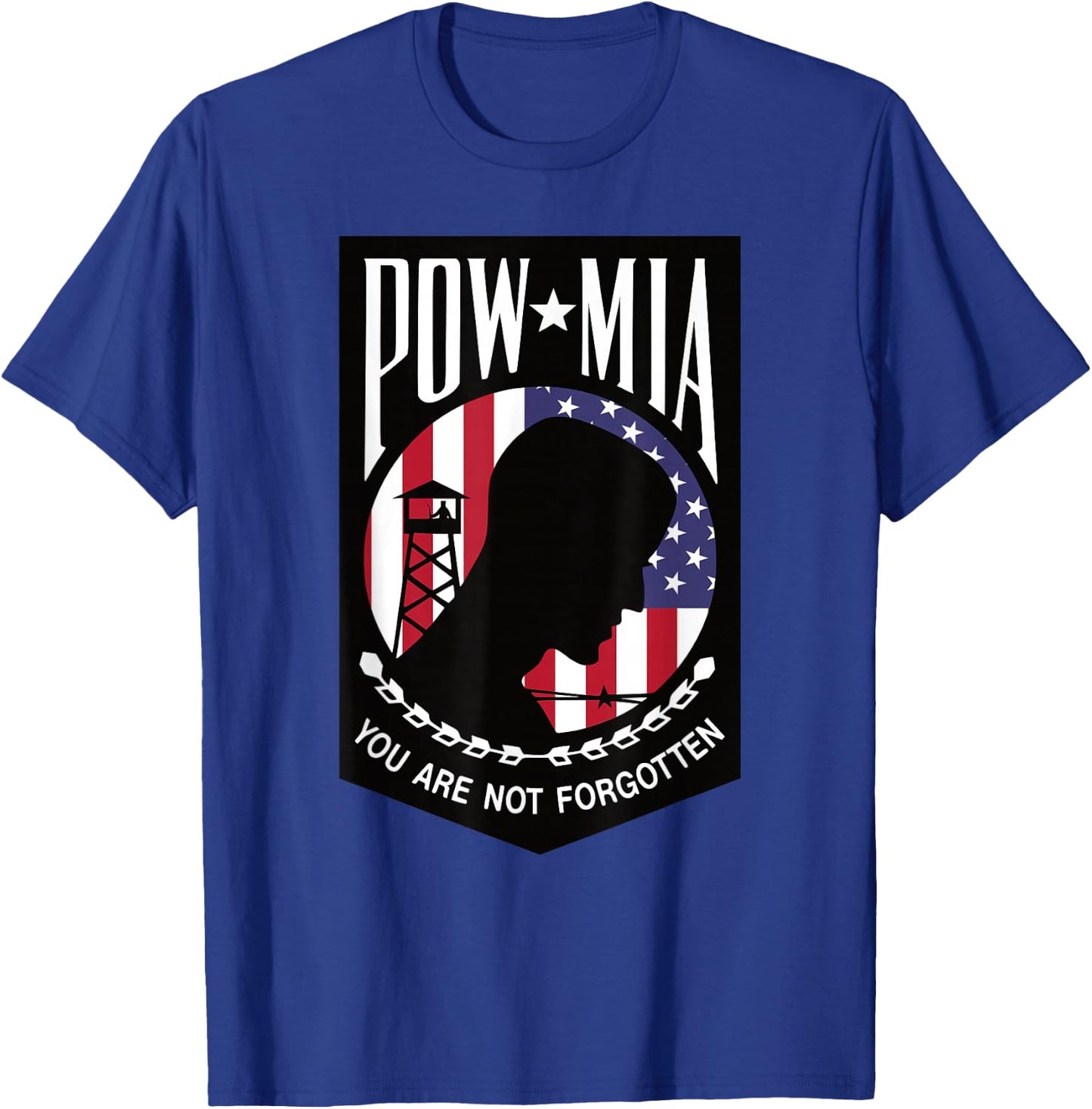 Pow Mia USA Flag You are not Forgotten T-Shirt - T-Shirt | Royal