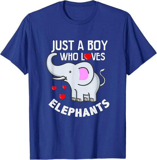 Just A Boy Who Loves Elephants Elephant Lover Gift T-Shirt - T-Shirt | Royal
