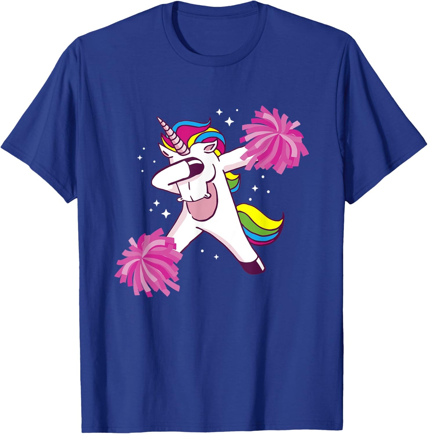 Cheer Unicorn Cheerleading Dabbing Cheerleader T-Shirt - T-Shirt | Royal